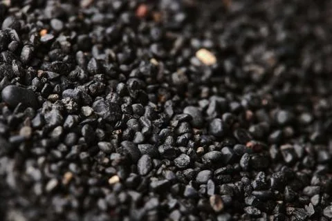 Texture of black volcanic sand for background. Black Sand beach macro 写真素材