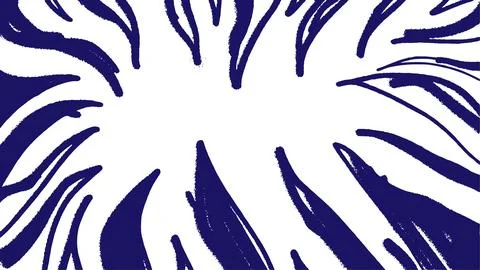 Texture of blue hand drawn tentacles on a white background. Frame with dood.. イラスト素材