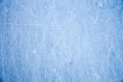 Texture of blue ice surface with skate scratches Stock Photos