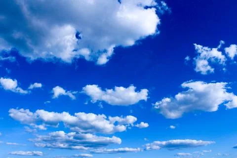 Texture of blue sky with white clouds Stock Photos