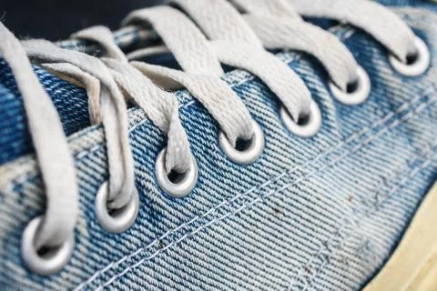 Texture of blue sneakers Stock Photos