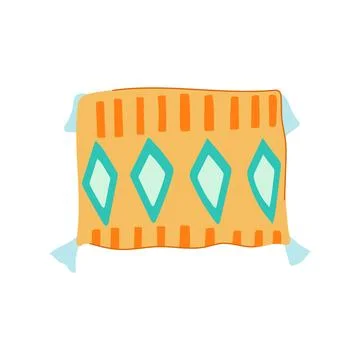 Texture boho pillow cartoon vector illustration イラスト素材