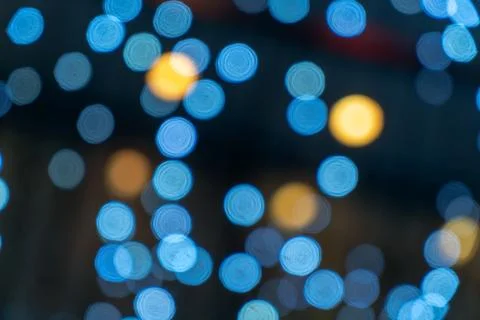 Texture bokeh blurred background of blue lights, rear a blurred background Stock Photos