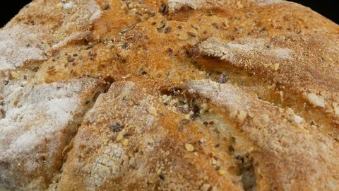 Texture of bread with cereals Stock Footage 103422612
