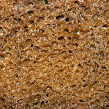 The texture of bread made from sprouted grains on sourdough. Stock Photos