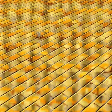 Texture with brick formations with metallic appearance of gold c Stock Illustration