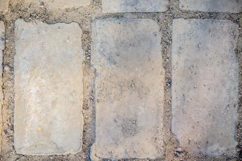The texture of the brick for walkways. gray , pictured three bricks of rectan Stock Photos