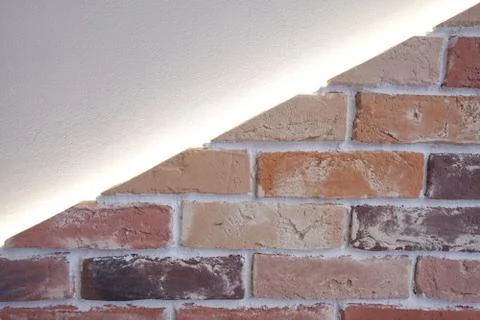 Texture of brick wall and colored stone wall Stock Photos