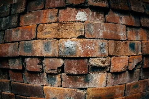 Texture of a brick wall, background. Convex Stock Photos