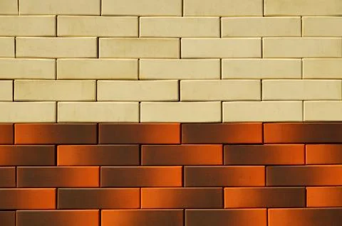 The texture of the brick wall of different colors for construction. Facing Stock Photos