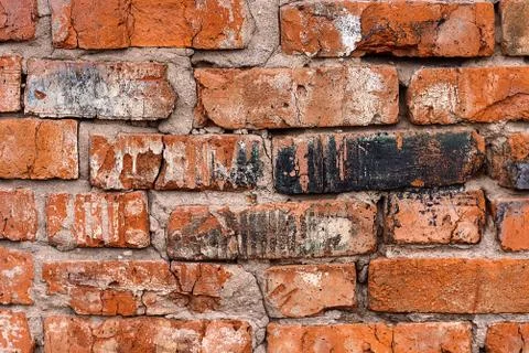 Texture of brick wall of garage Stock Photos