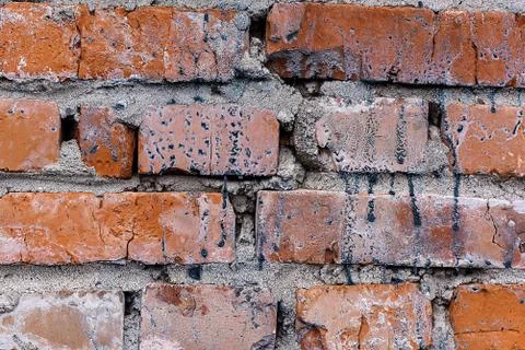 Texture of brick wall of garage Stock Photos