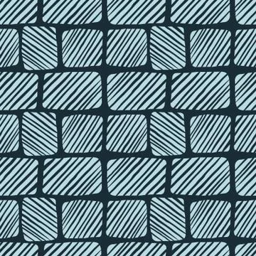 Texture of a brick wall. Pebbles seamless pattern. Hand drawn stone wallpaper 스톡 일러스트