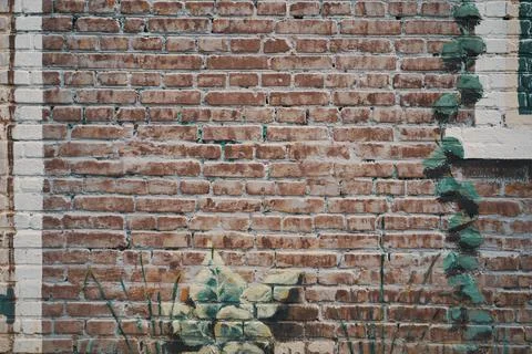 Texture brick wall red orange texture background Stock Photos
