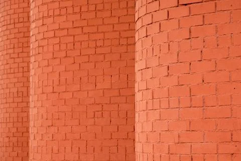 Texture of a brick wall of a semicircular shape Stock Photos