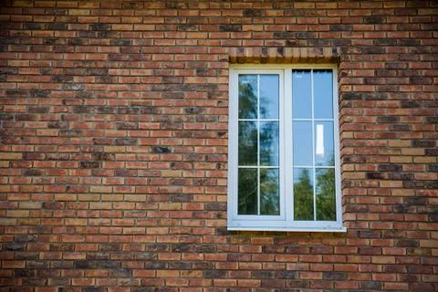 Texture, brick wall with window Stock Photos
