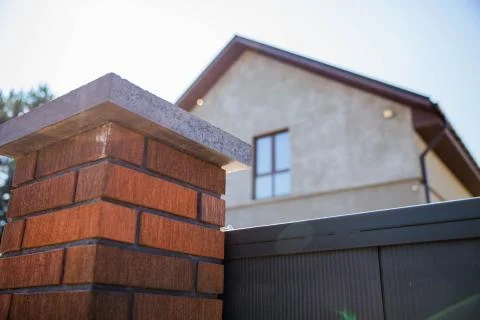 Texture, brick wall with window Stock Photos