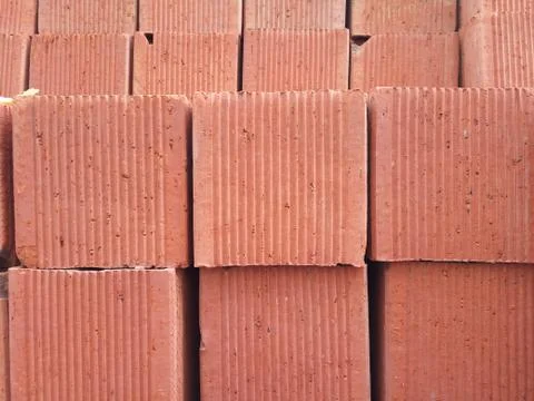 Texture of bricks stacked in a stack Foto stock