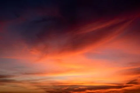 Texture of bright evening sky during sunset Stock Photos
