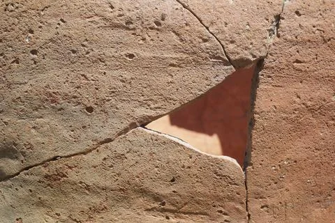 Texture, broken clay amphora, glued piece by piece. Excavations of an ancient Stock Photos