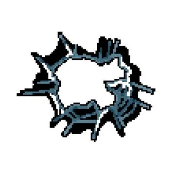 Texture broken glass pixel art vector illustration Stock Illustration