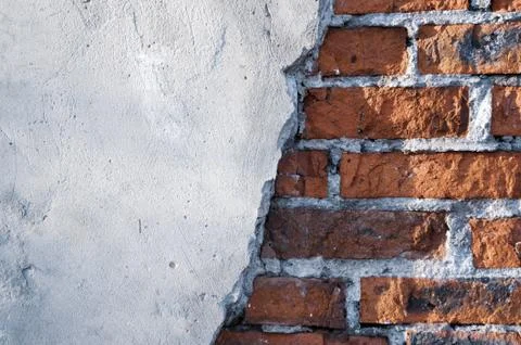 Texture of a broken piece of concrete wall Stock Photos