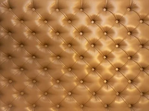 Texture of brown beige leather background with capitone pattern, full-frame Stock Photos