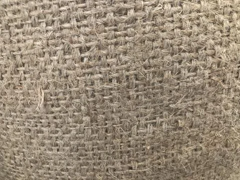 The texture of brown burlap cloth that is spread out into full piece Stock Photos