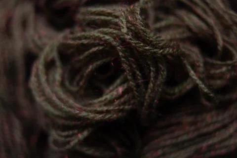 Texture of brown wool yarn Foto stock