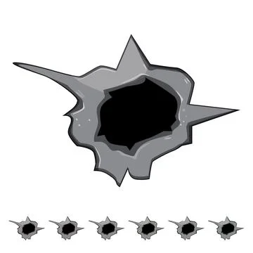 Texture bullet hole cartoon vector graphic Illustrazione stock