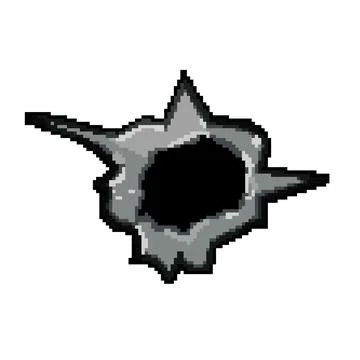 Texture bullet hole pixel art vector illustration Stock Illustration