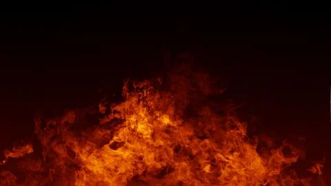 Texture of burn fire with particles embers. Flames on isolated black backgrou Stock Illustration