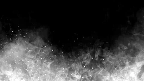 Texture of burn fire with particles embers. Flames on isolated black backgrou Stock Illustration