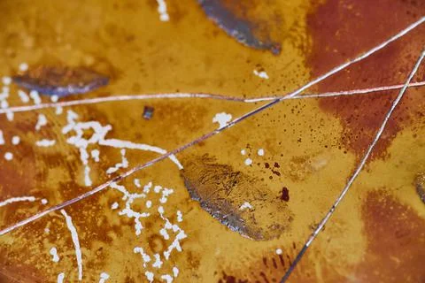 Texture of burned hard drive disc with scratches Foto stock