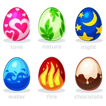Texture cartoon easter eggs in vector Stock Illustration