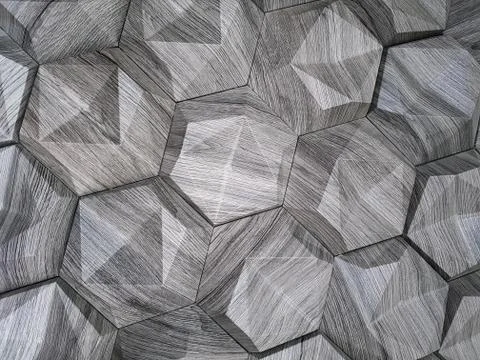 The texture of the ceramic tiles in the form of a hexagon made of natural stone Stock Photos