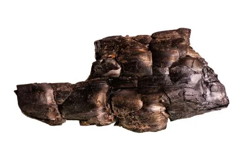 Texture of charcoal on a white background Stock Photos
