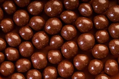 Texture of chocolate round candy Stock Photos
