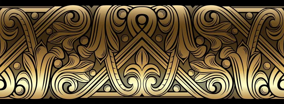 Texture of classic gold stripe pattern engraving Stock Illustration