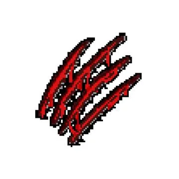 Texture claw scratch pixel art vector illustration Stock Illustration