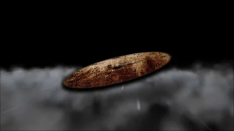Texture clock flying over clouds Stock Footage 72128123