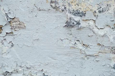 Texture Close Up of Chipped blue peeling paint, covered with cru Stock Photos