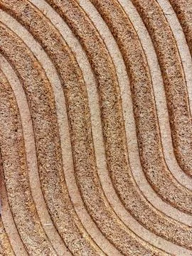 Texture close up of concentric circles on compressed coconut coir for natural Stock Photos