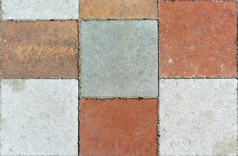 Texture closeup square tile white, gray, Red colors Stock Photos