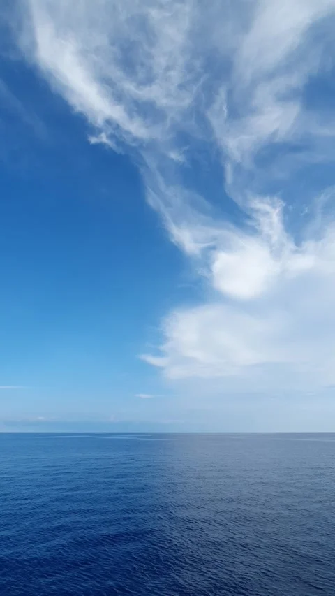 Texture of clouds in the sky over a choppy ocean Stock Footage 297711681