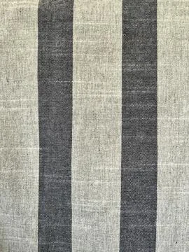 Texture of Coarse Woven Fabric with Vertical Gray and Off White Stripes Pattern Stock Photos