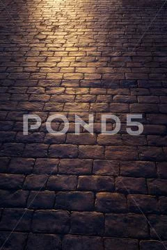 Texture of cobblestone at night Stock Photos