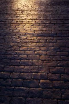 Texture of cobblestone at night Stock Photos