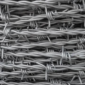 Texture Of Coiled Barbed Wire 스톡 사진