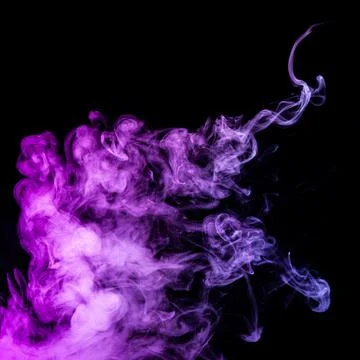 Texture of colored smoke on a black background . Stock Photos